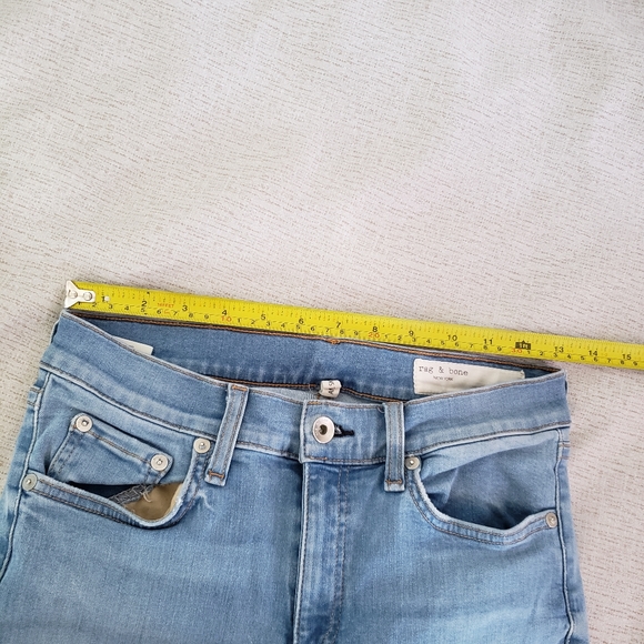 Rag & Bone Ankle Skinny Distressed Light Blue Wash Jeans In Hamilton 27 - Picture 12 of 14